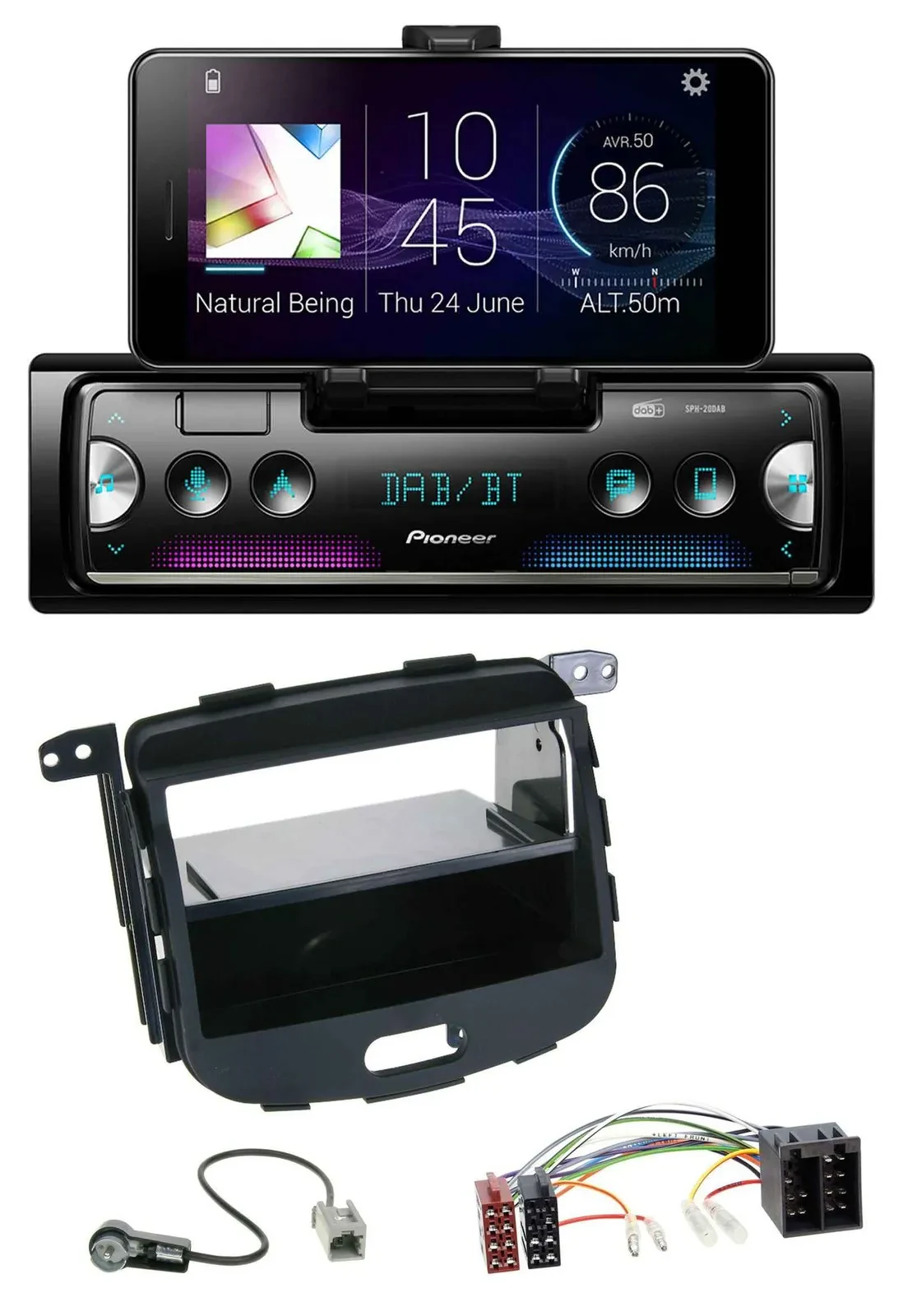 Pioneer USB MP3 Bluetooth DAB Autoradio für Hyundai i10 2008-2013 Rubber Touch
