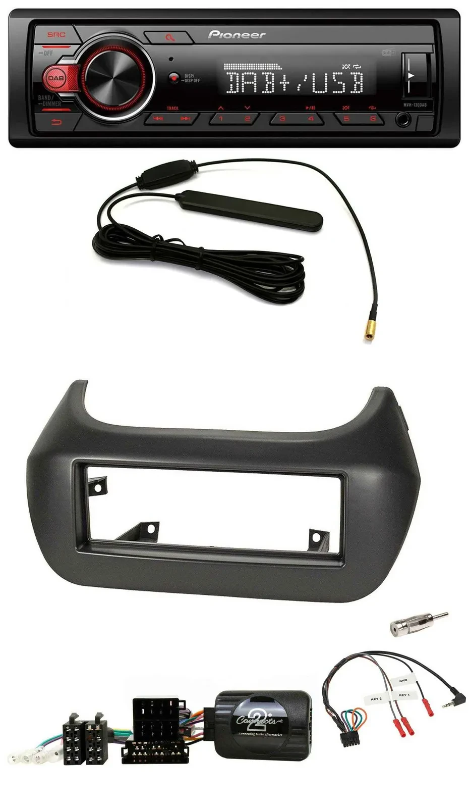 Автомагнитола Pioneer 1DIN DAB USB MP3 для Fiat Fiorino, Citroen Nemo, Peugeot