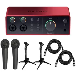 Аудиоинтерфейс Focusrite Scarlett 4i4 4th Gen, 4 входа/4 выхода, USB (набор)