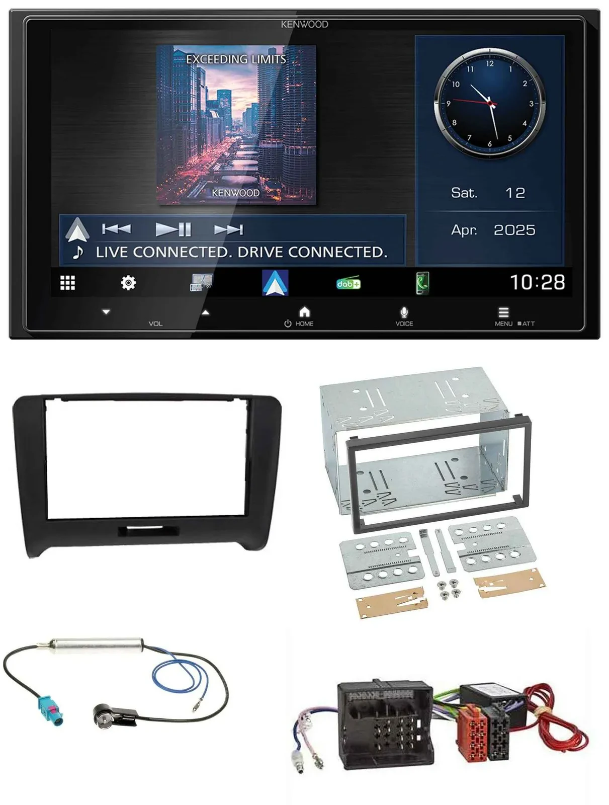 Автомагнитола для Audi TT 2006–2014 Kenwood 2DIN, Bluetooth, USB, DAB, MP3