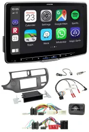 Alpine Lenkrad USB Bluetooth DAB Autoradio für Kia Rio UB 2011-2015 anthrazit