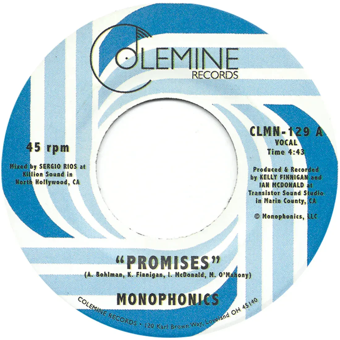 Виниловая пластинка Monophonics – Promises 7" (Релиз 2015)