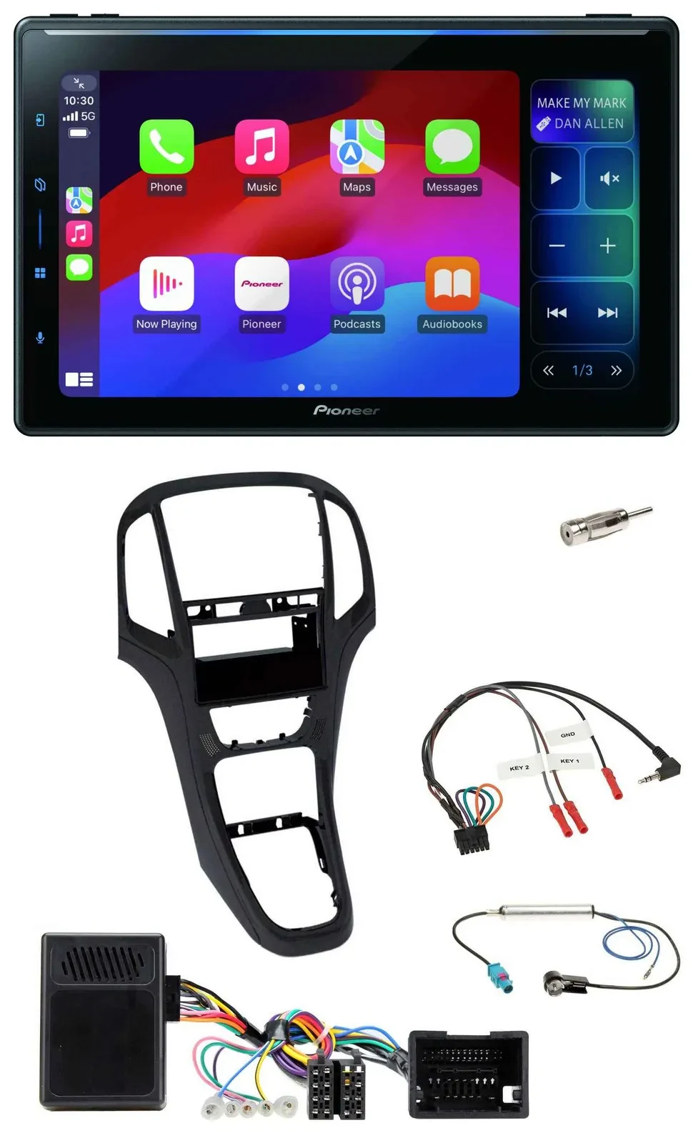 Pioneer Bluetooth DAB Lenkrad USB Autoradio für Opel Astra J 2009-2016 Perl schw