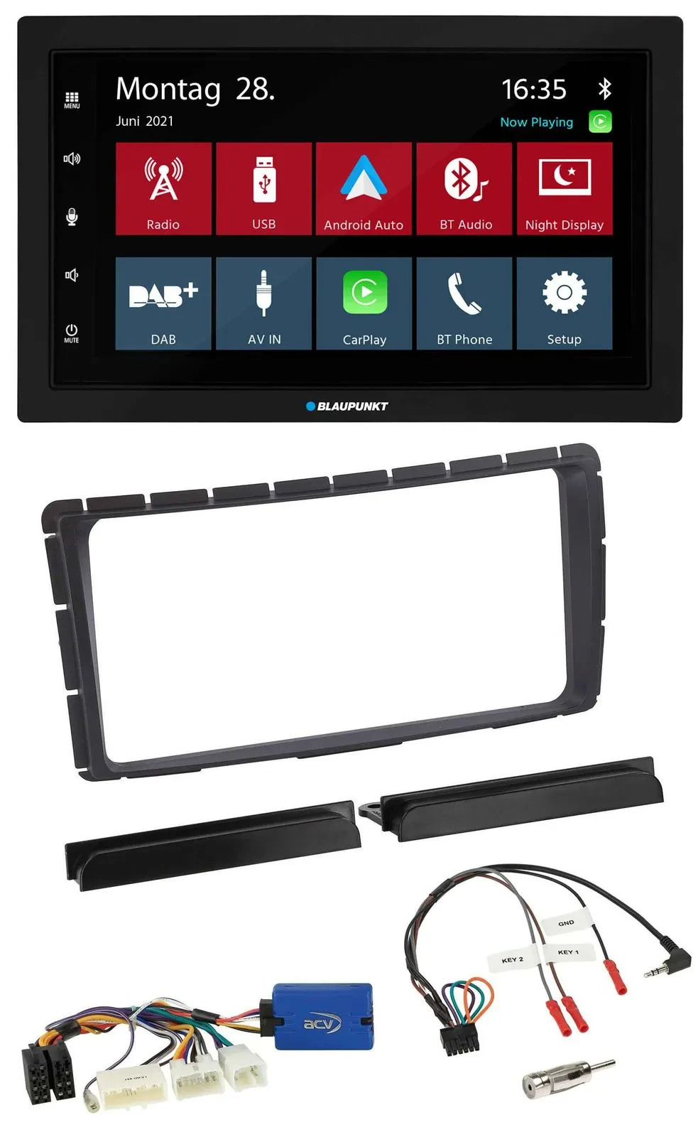 Blaupunkt Lenkrad Bluetooth DAB 2DIN USB Autoradio für Toyota Hilux ab 2011 28-P