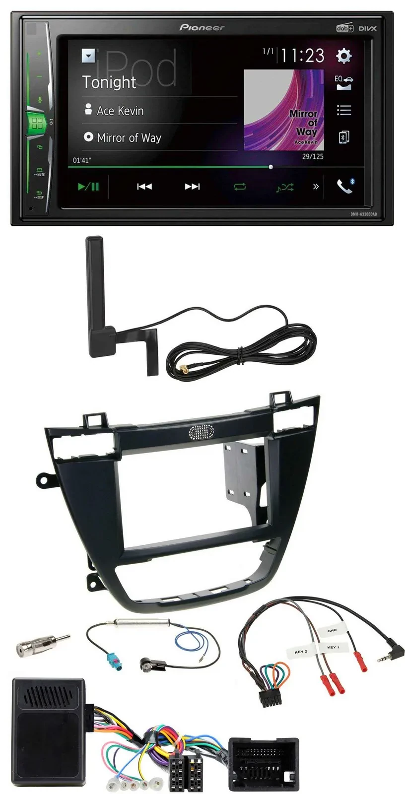 Pioneer MP3 DAB Lenkrad 2DIN Bluetooth Autoradio für Opel Insignia ab 08 schwarz