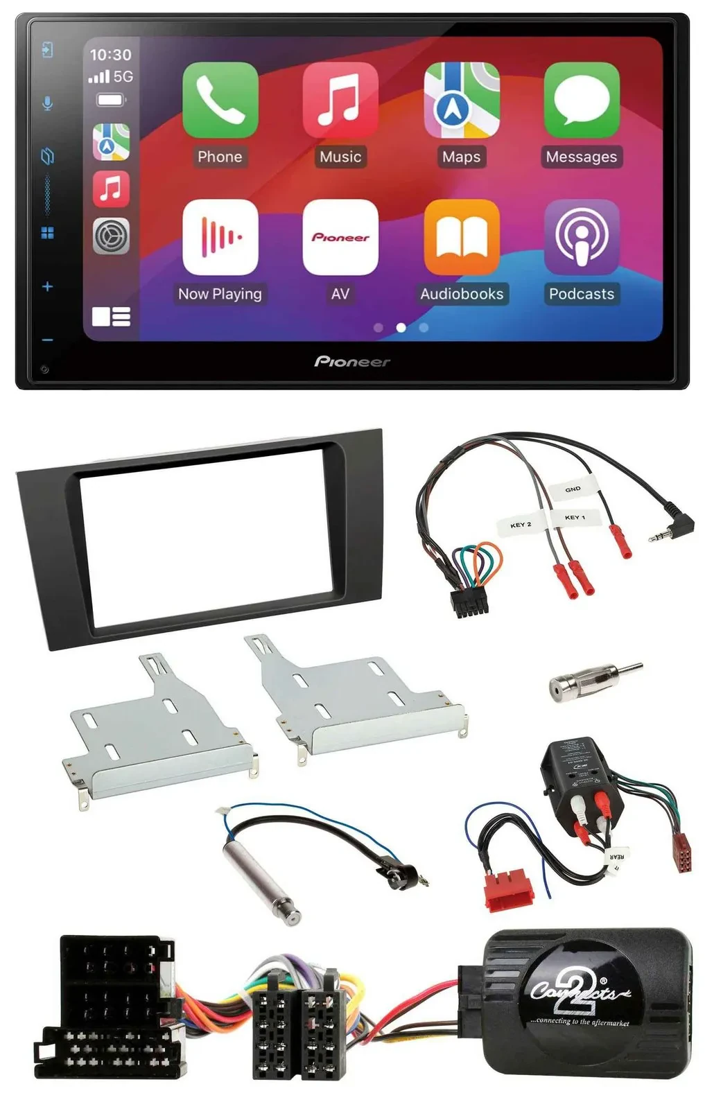 Pioneer DAB USB Lenkrad Bluetooth 2DIN Autoradio für Audi A4 99-01 BOSE Vollakti