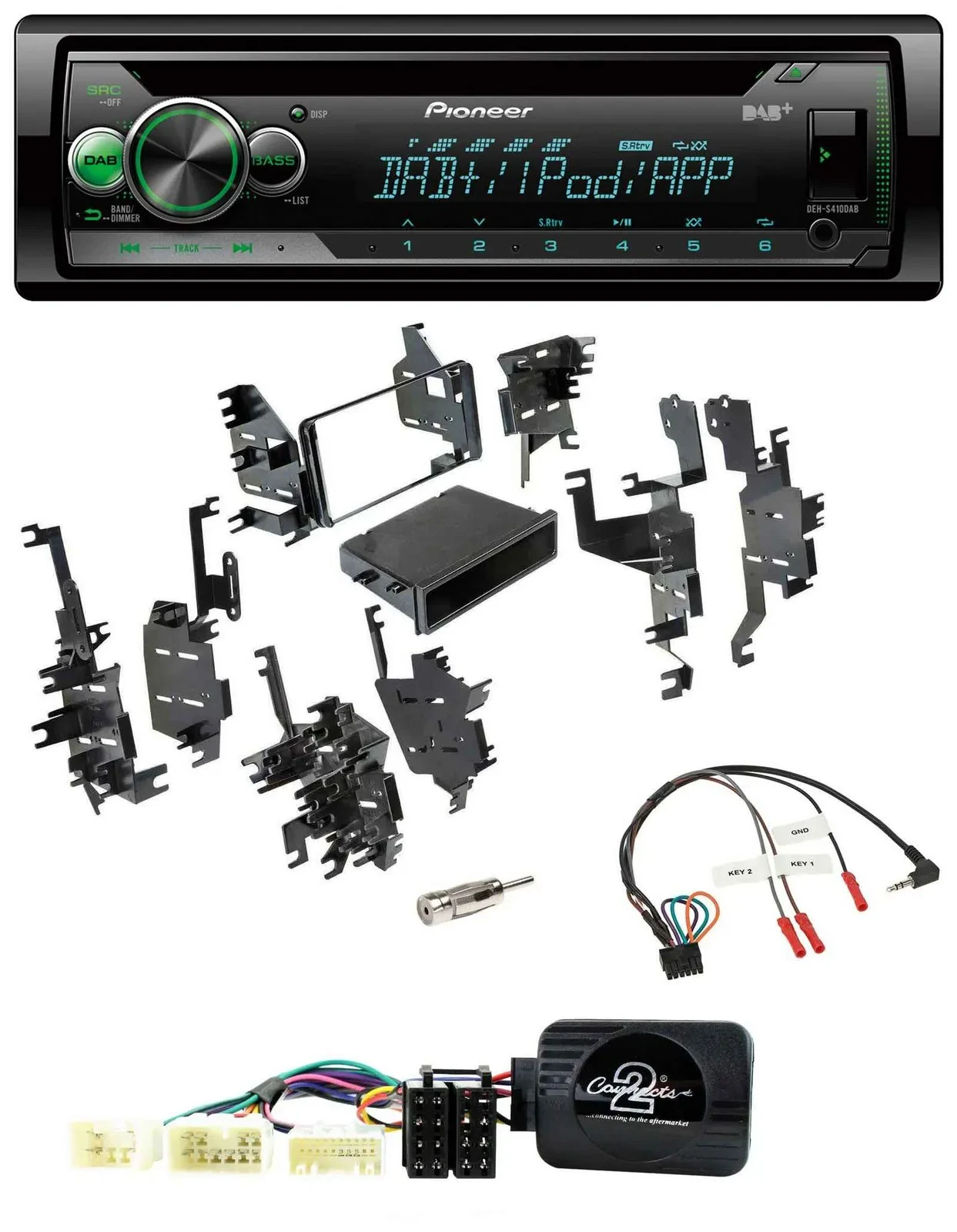 Pioneer USB MP3 DAB Lenkrad CD Autoradio für Toyota FJ (ab 2007)