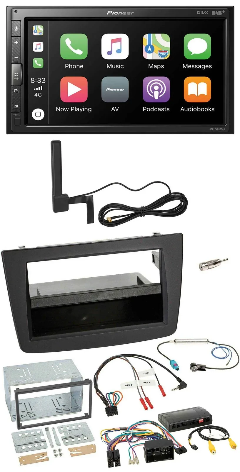 Автомагнитола Pioneer 2-DIN USB, Bluetooth, DAB для Alfa Romeo MiTo (2014–2018)