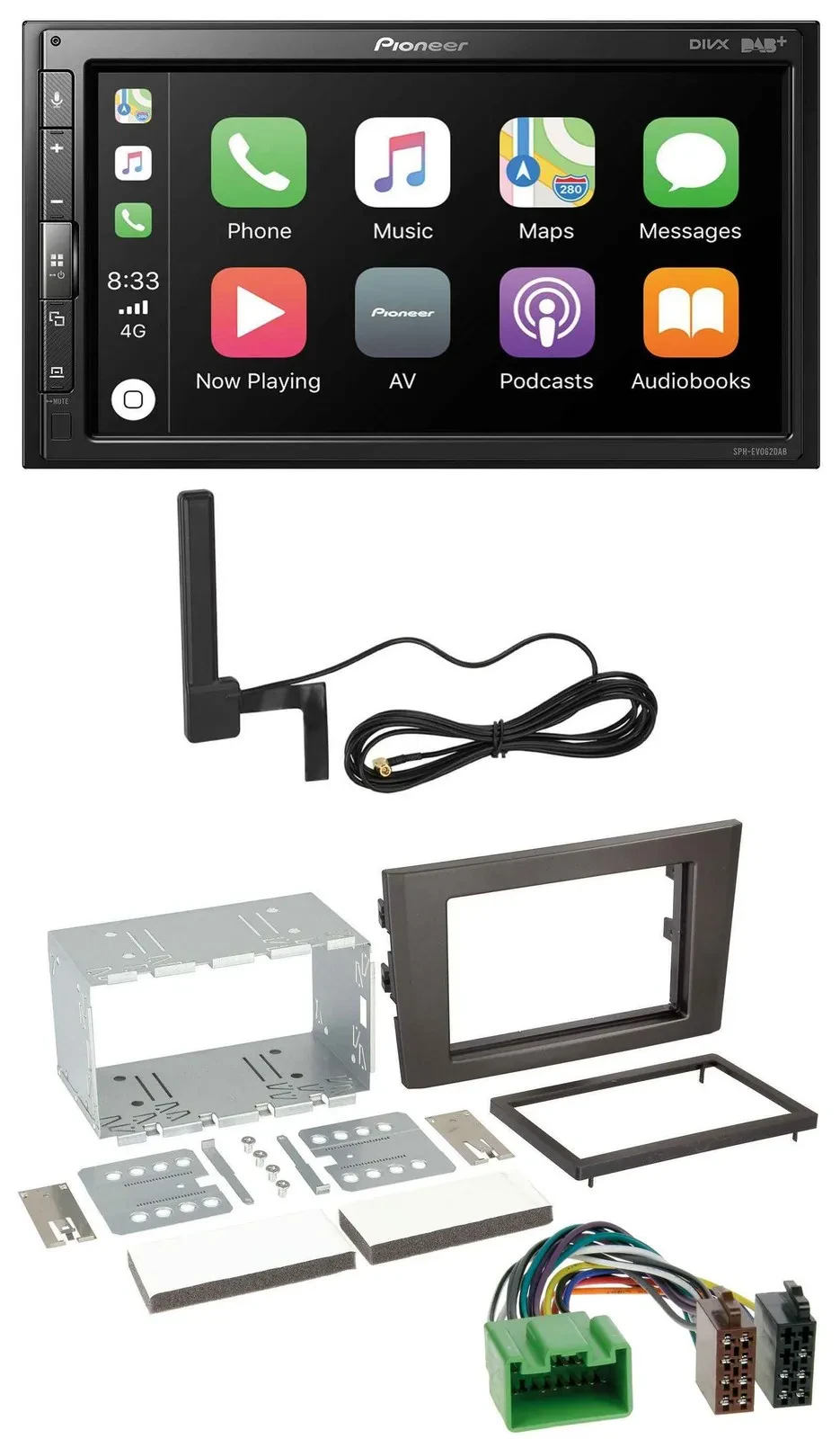 Автомагнитола для Volvo XC90 (2007–2014) Pioneer 2DIN, Bluetooth, DAB, USB, MP3, 16-pin