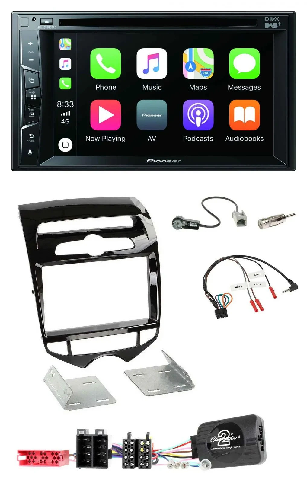 Pioneer Lenkrad USB DVD Bluetooth DAB 2DIN Autoradio für Hyundai ix20 ab 10 auto