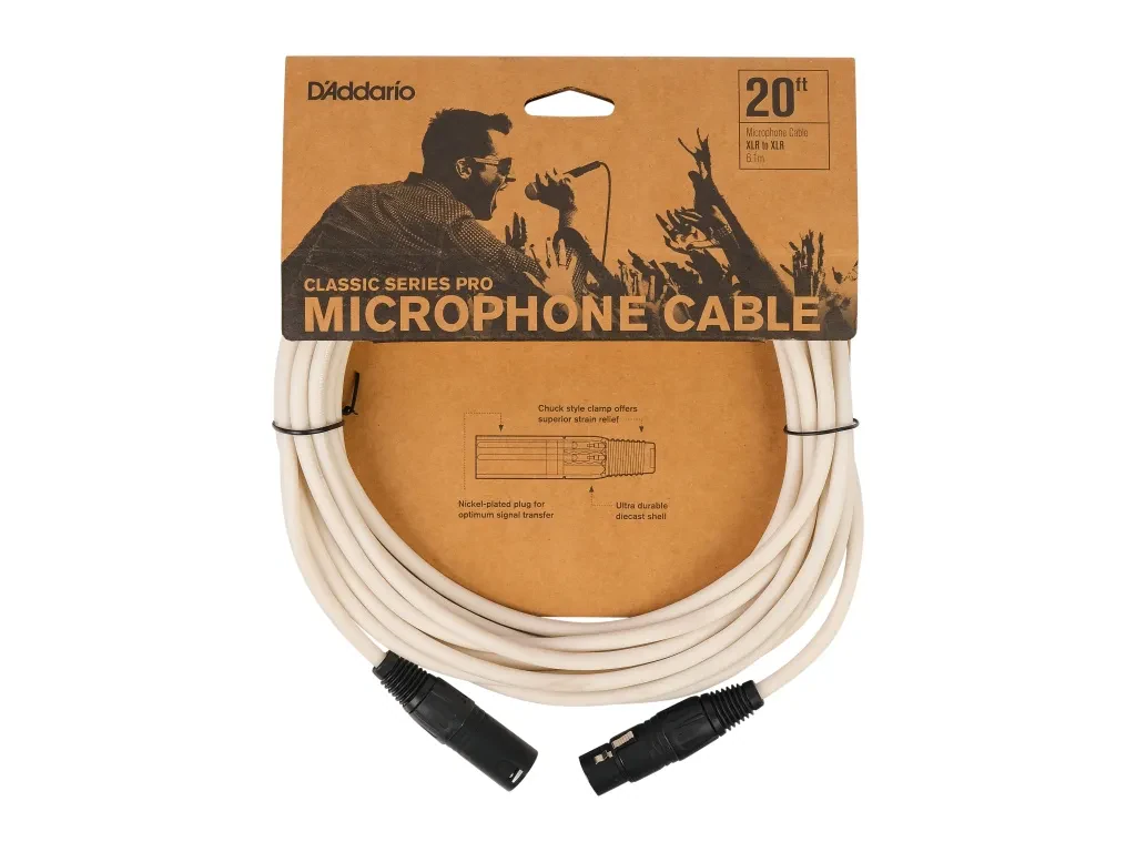 Микрофонный кабель D'Addario PW-CPMIC-20WH Classic Series Pro 6 м белый
