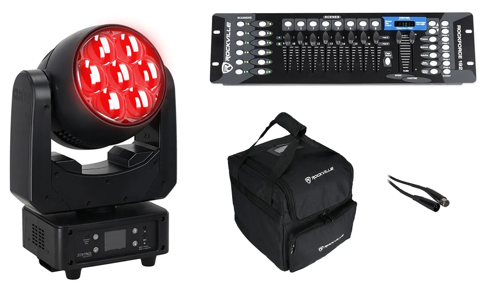 Прожектор Chauvet DJ SENTINEL WASH Q7Z ILS 20W RGBW LED с контроллером ROCKFORCE 192 и сумкой RLB40