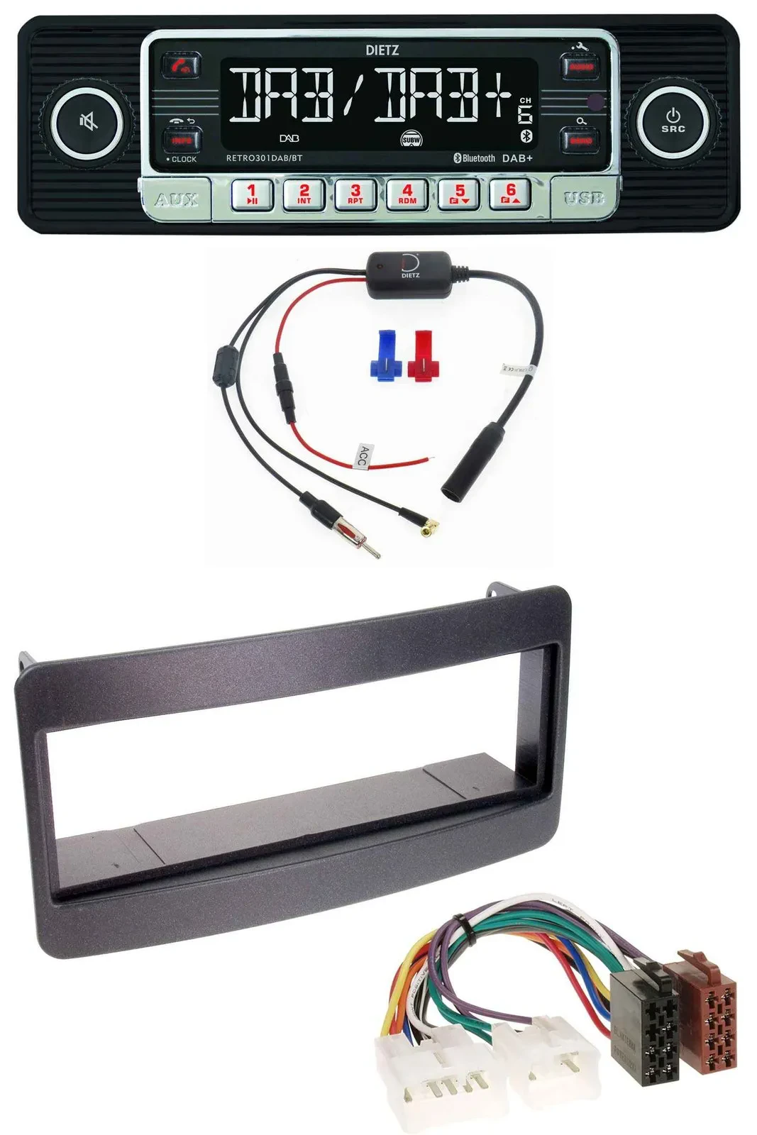 Dietz MP3 DAB Bluetooth USB Autoradio für Toyota Celica, MR2 - schwarz