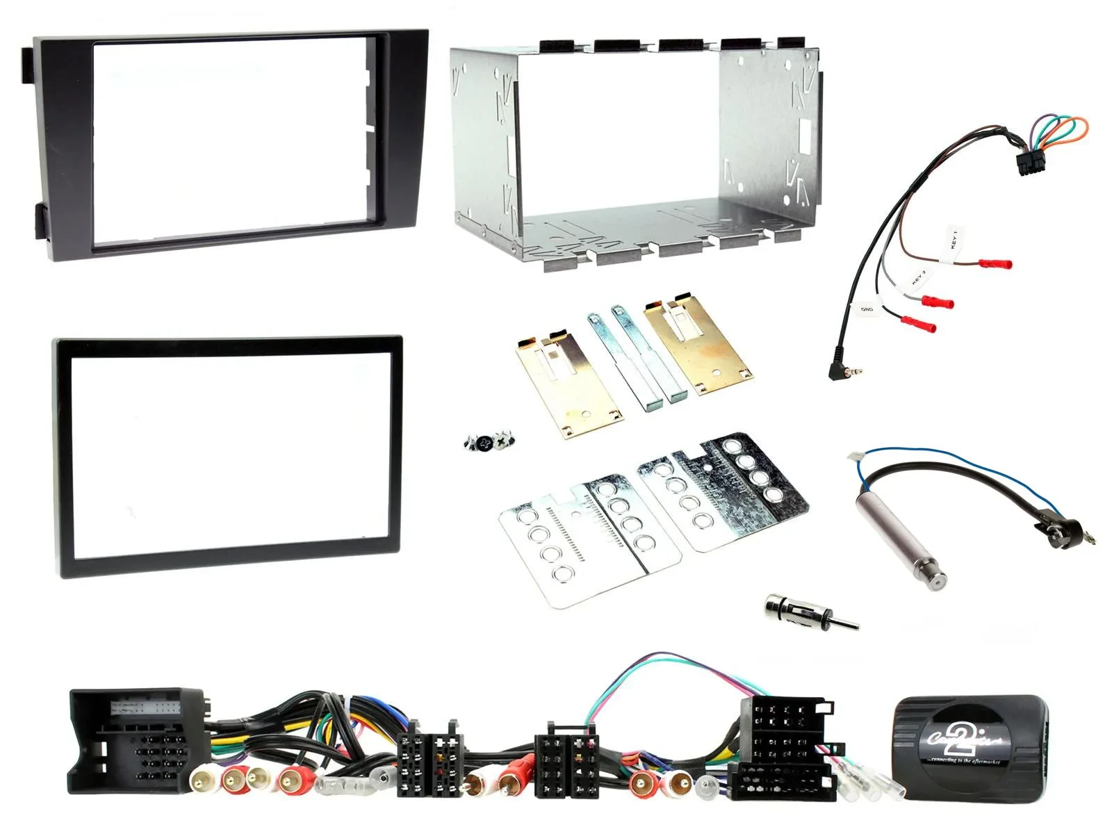 Radioset Lenkradadapter Doppel DIN Autoradio für Audi A6 C5 2001-2004 Aktivsyste
