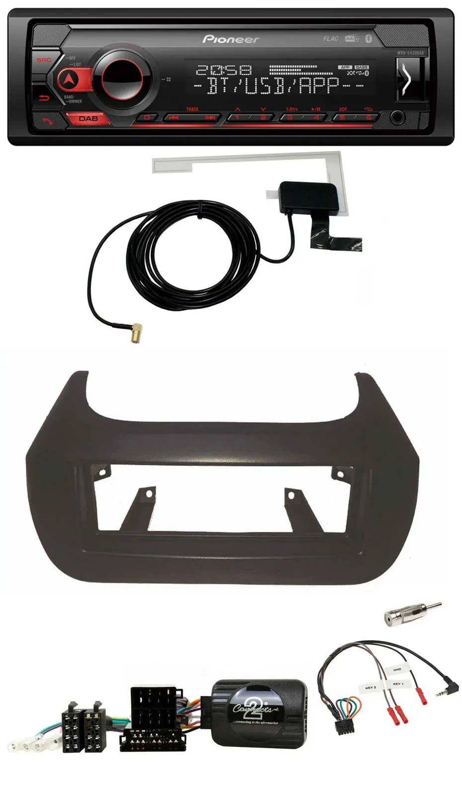 Pioneer DAB USB Lenkrad Bluetooth Autoradio für Citroen Nemo Fiat Fiorino Peugeo