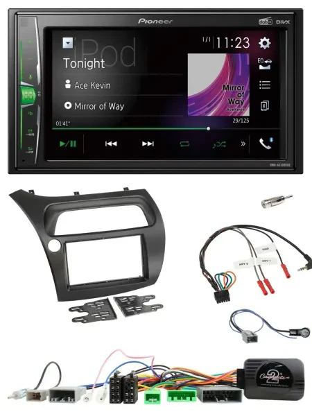 Pioneer 2DIN Lenkrad DAB USB Bluetooth Autoradio für Honda Civic 2006-2012