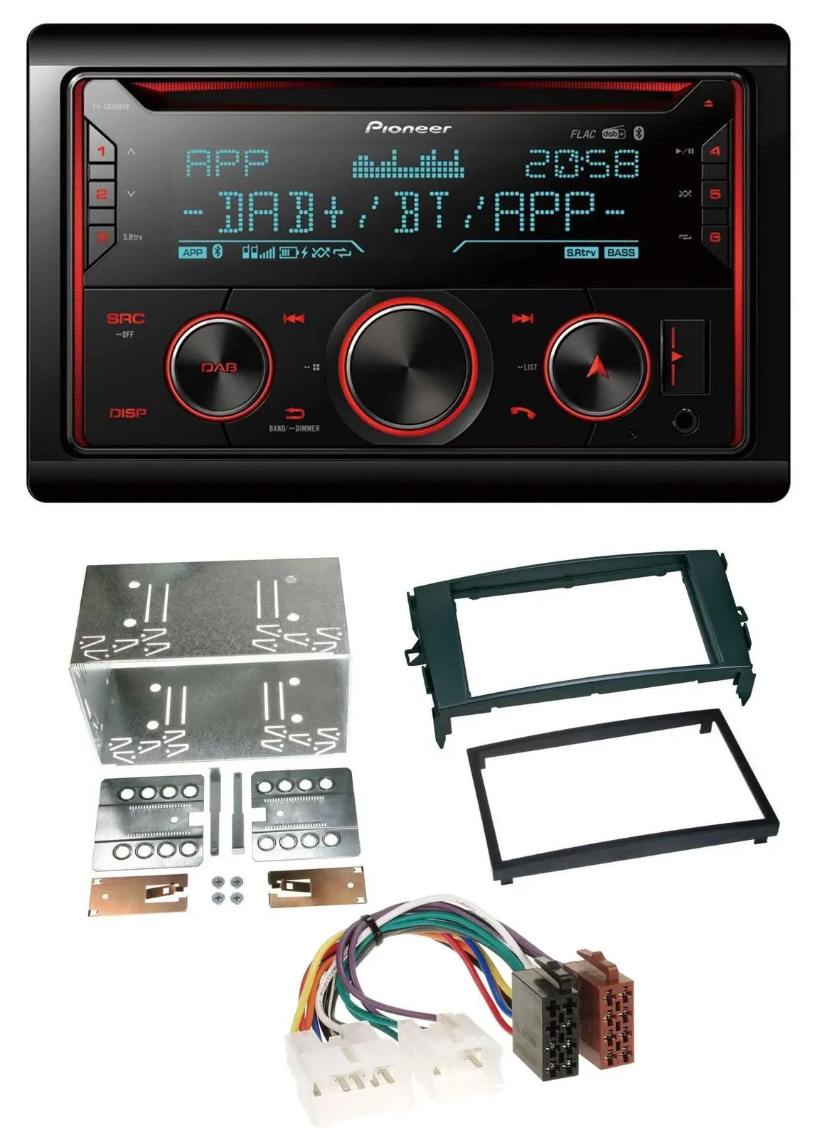 Pioneer 2DIN DAB MP3 Bluetooth USB CD Autoradio für Toyota Auris 07-12 schwarz