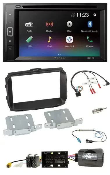 Pioneer Bluetooth Lenkrad USB 2DIN DAB DVD Autoradio für Alfa Giulietta 2013-202