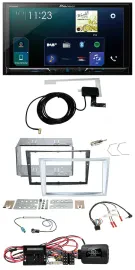 Pioneer 2DIN DAB USB Lenkrad Bluetooth Autoradio für Opel Corsa D matt-chrom 09-