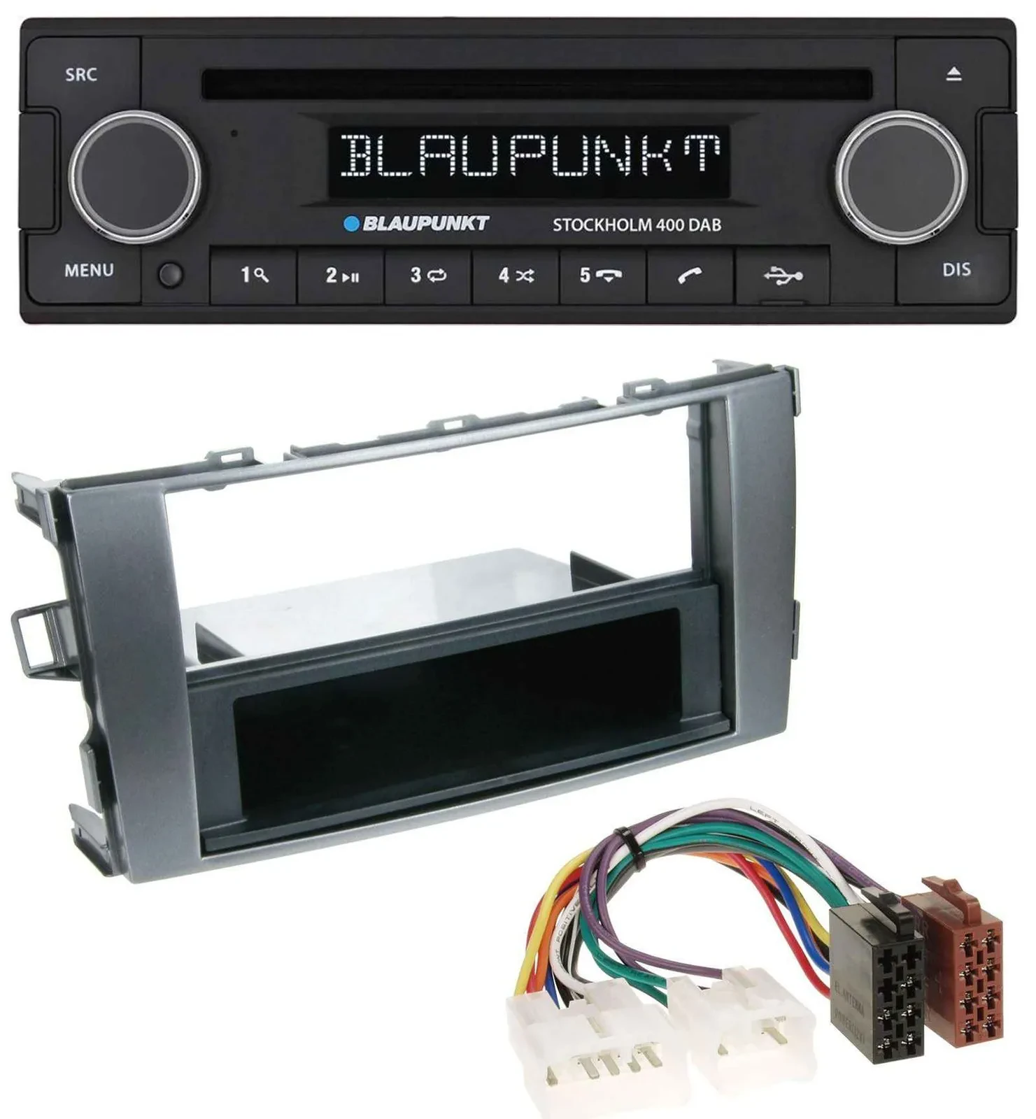 Автомагнитола для Toyota Auris (2007–2012) Blaupunkt MP3 Bluetooth DAB CD USB, антрацитовый