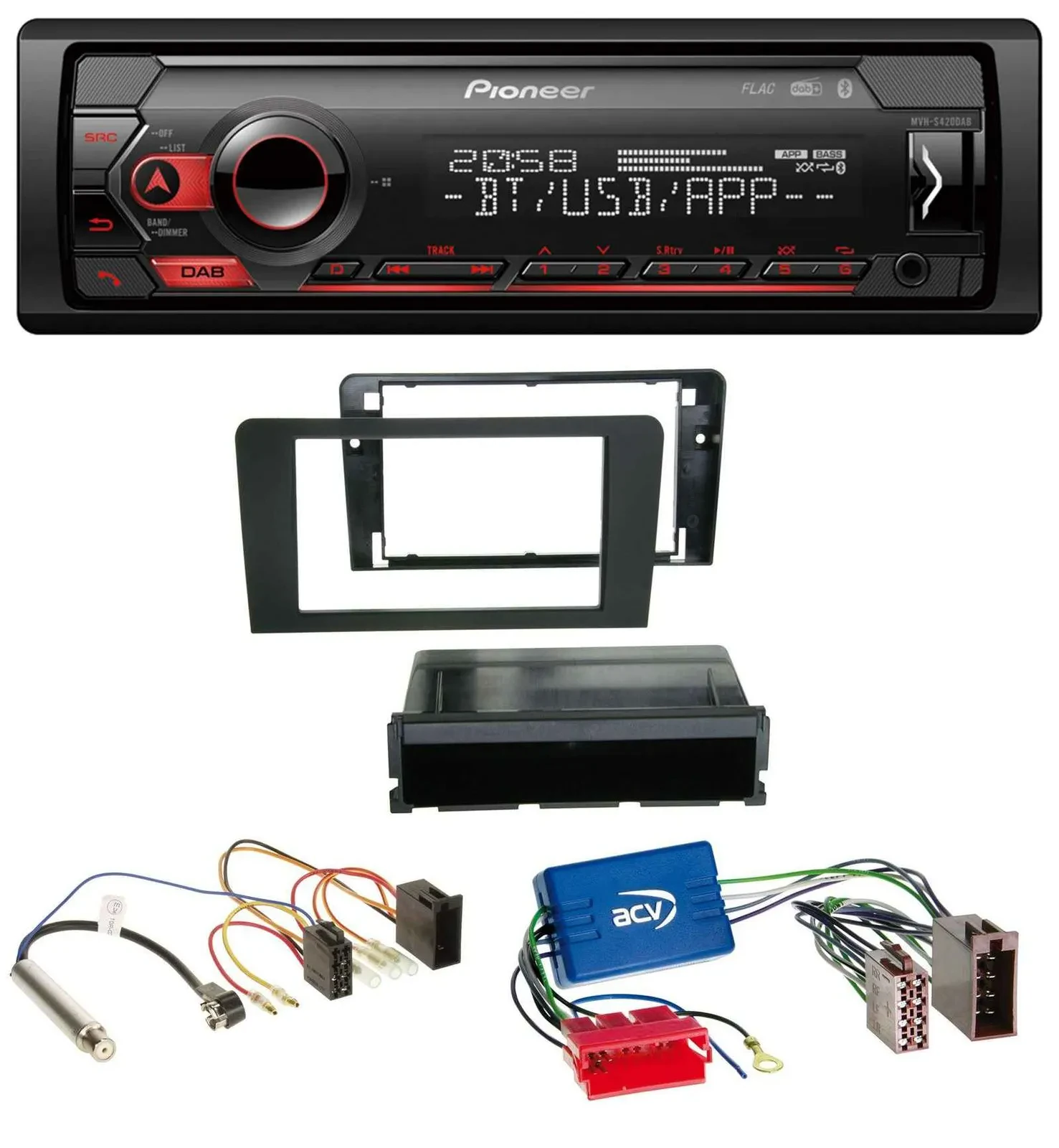 Pioneer MP3 USB DAB Bluetooth Autoradio für Audi A3 03-06 8P Symphony Aktivsyste