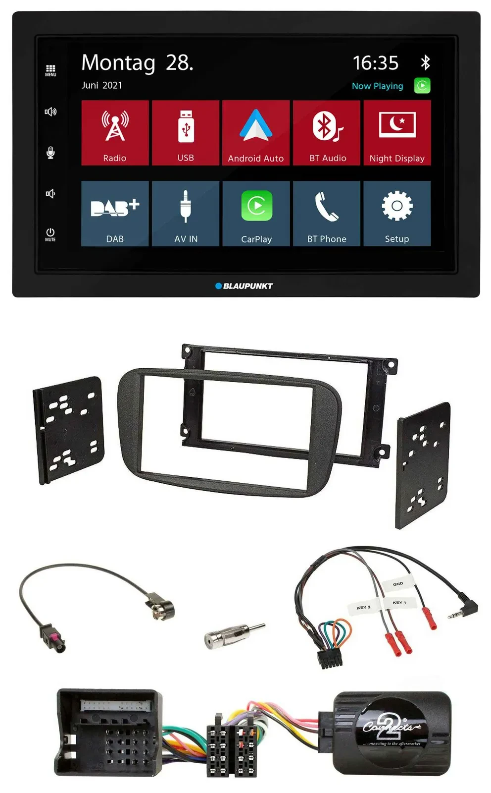 Blaupunkt Lenkrad Bluetooth DAB 2DIN USB Autoradio für Ford Galaxy Focus C-Max a