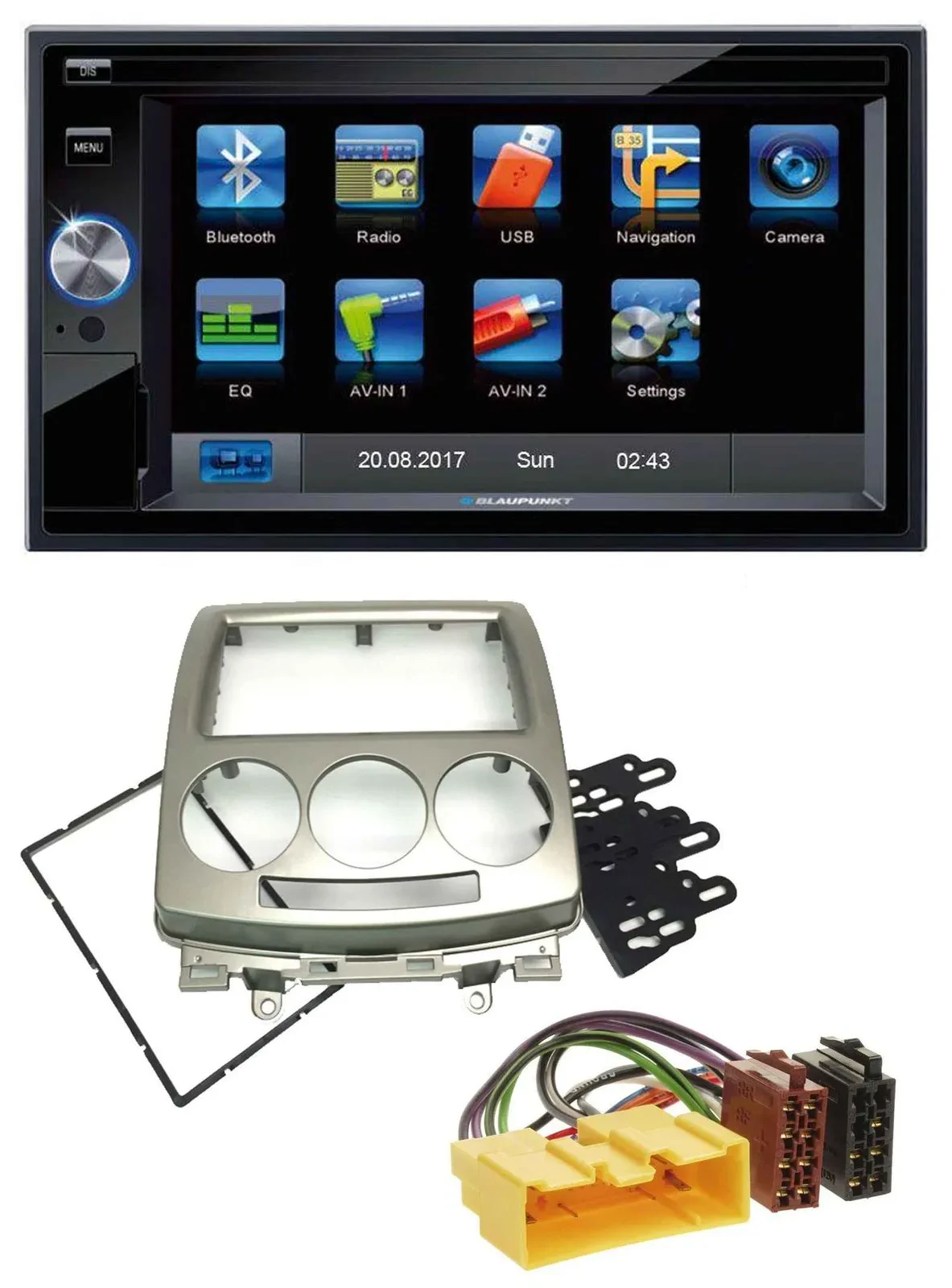 Blaupunkt SD Bluetooth 2DIN MP3 USB AUX Autoradio für Mazda 5 (CR, 2005-2010)