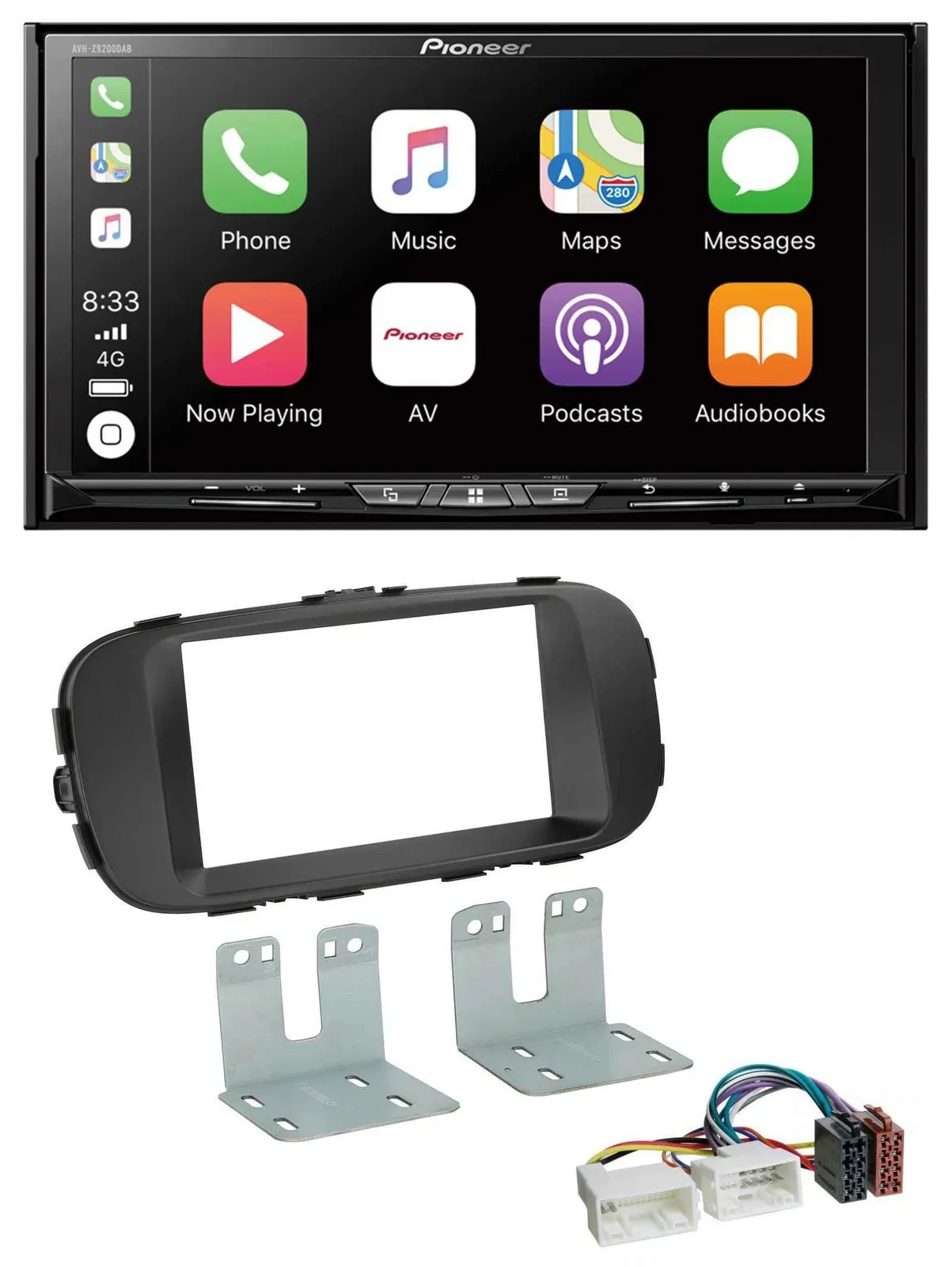 Автомагнитола Pioneer 2-DIN MP3 USB DAB DVD Bluetooth для Kia Soul (с 2014), черная