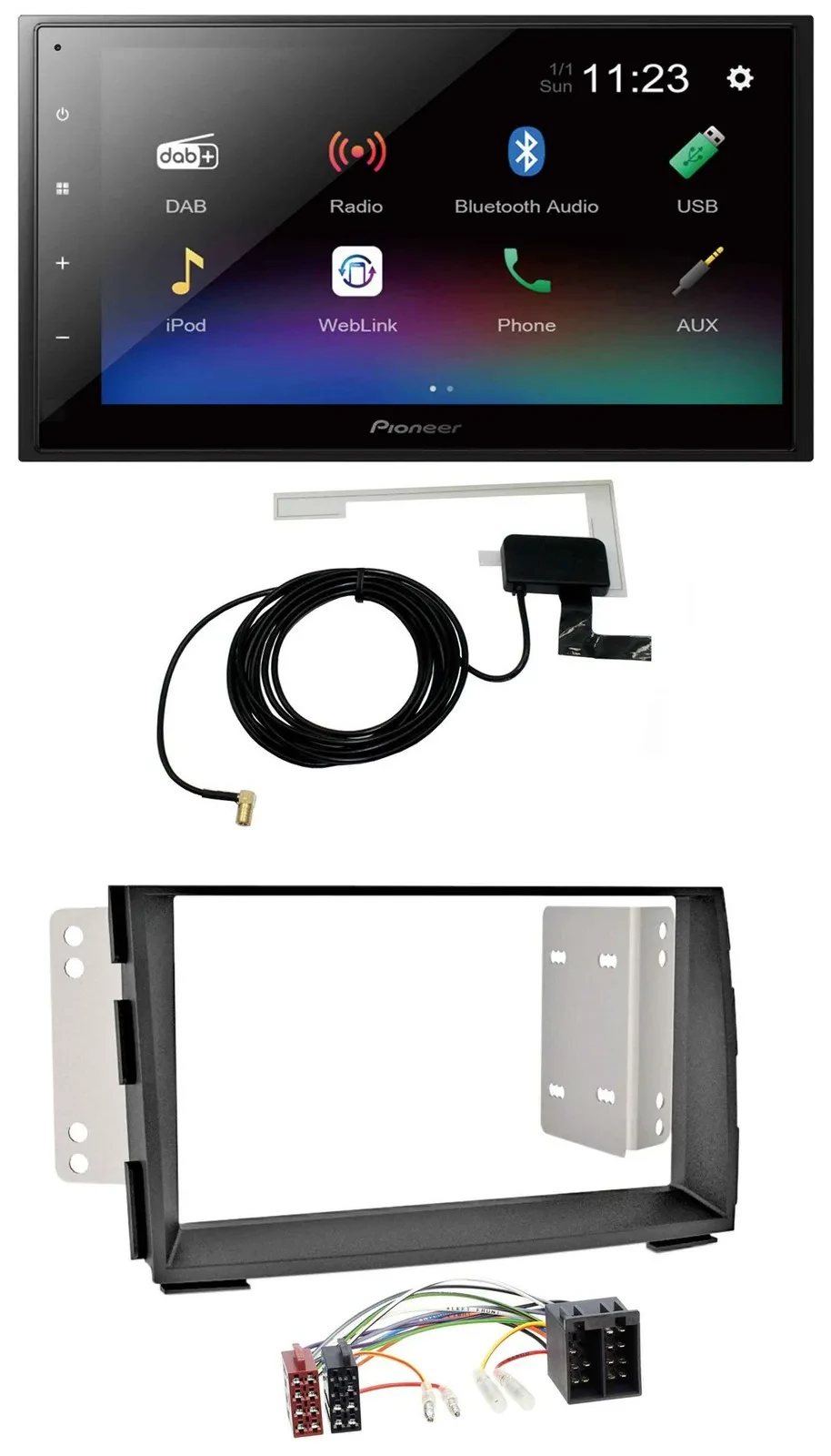 Pioneer DAB MP3 Bluetooth 2DIN USB Autoradio für Kia Venga (YN, ab 2009)