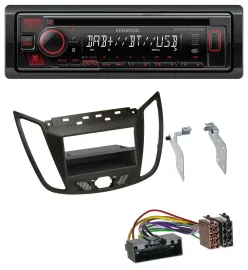Автомагнитола для Ford C‑Max/Kuga Kenwood MP3, CD, USB, Bluetooth, DAB, темно-коричневая