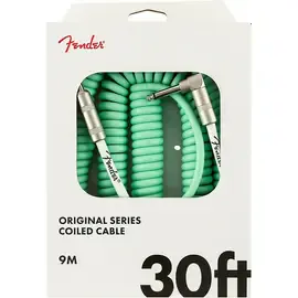 Инструментальный кабель Fender Original Series Straight to Angle Coiled Cable 30 ft. Surf Green