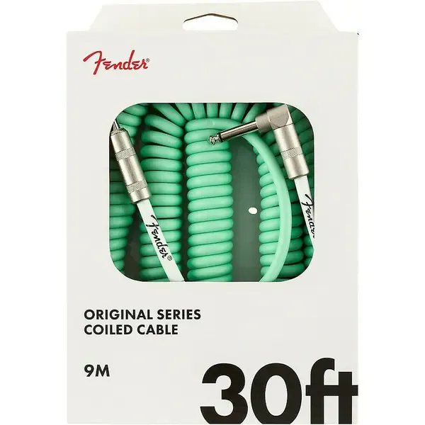 Инструментальный кабель Fender Original Series Straight to Angle Coiled Cable 30 ft. Surf Green