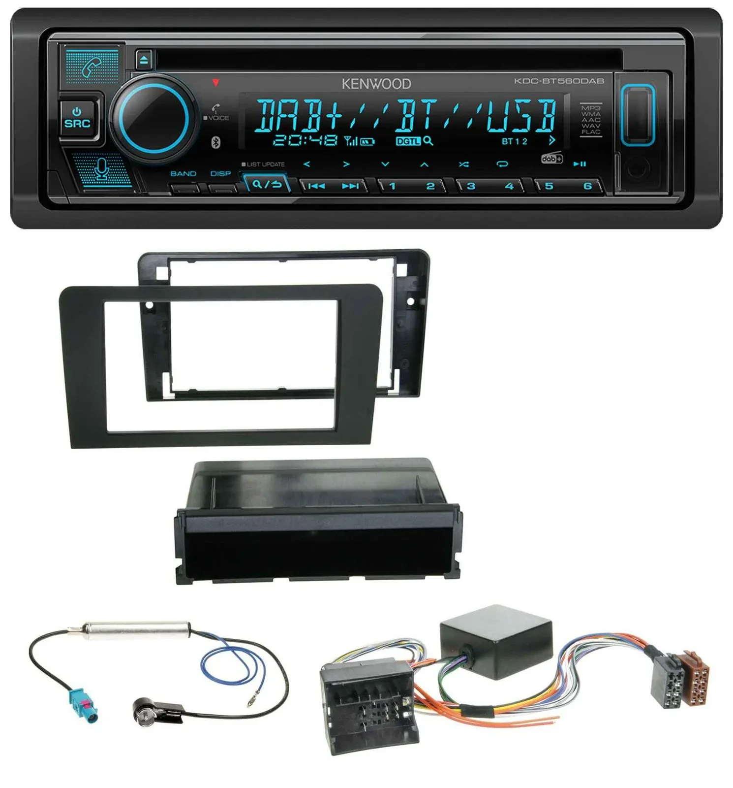 Автомагнитола Kenwood Bluetooth DAB CD MP3 USB для Audi A3 8P (2006–2012)