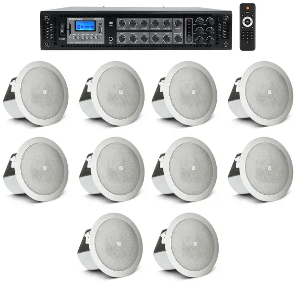 (10) JBL Ceiling Speakers+350w 6-Zone Bluetooth Amplifier For Hotel/Office/Diner