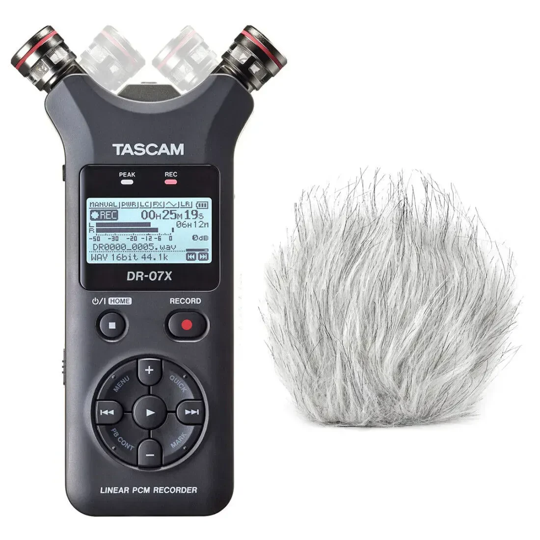 Рекордер Tascam DR-07X с ветрозащитой