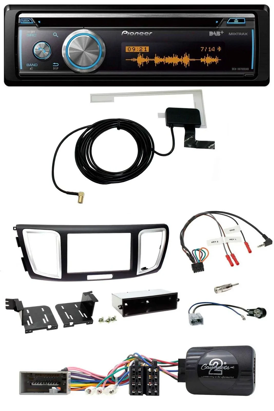 Pioneer Bluetooth DAB Lenkrad USB CD Autoradio für Honda Accord 2013-2015