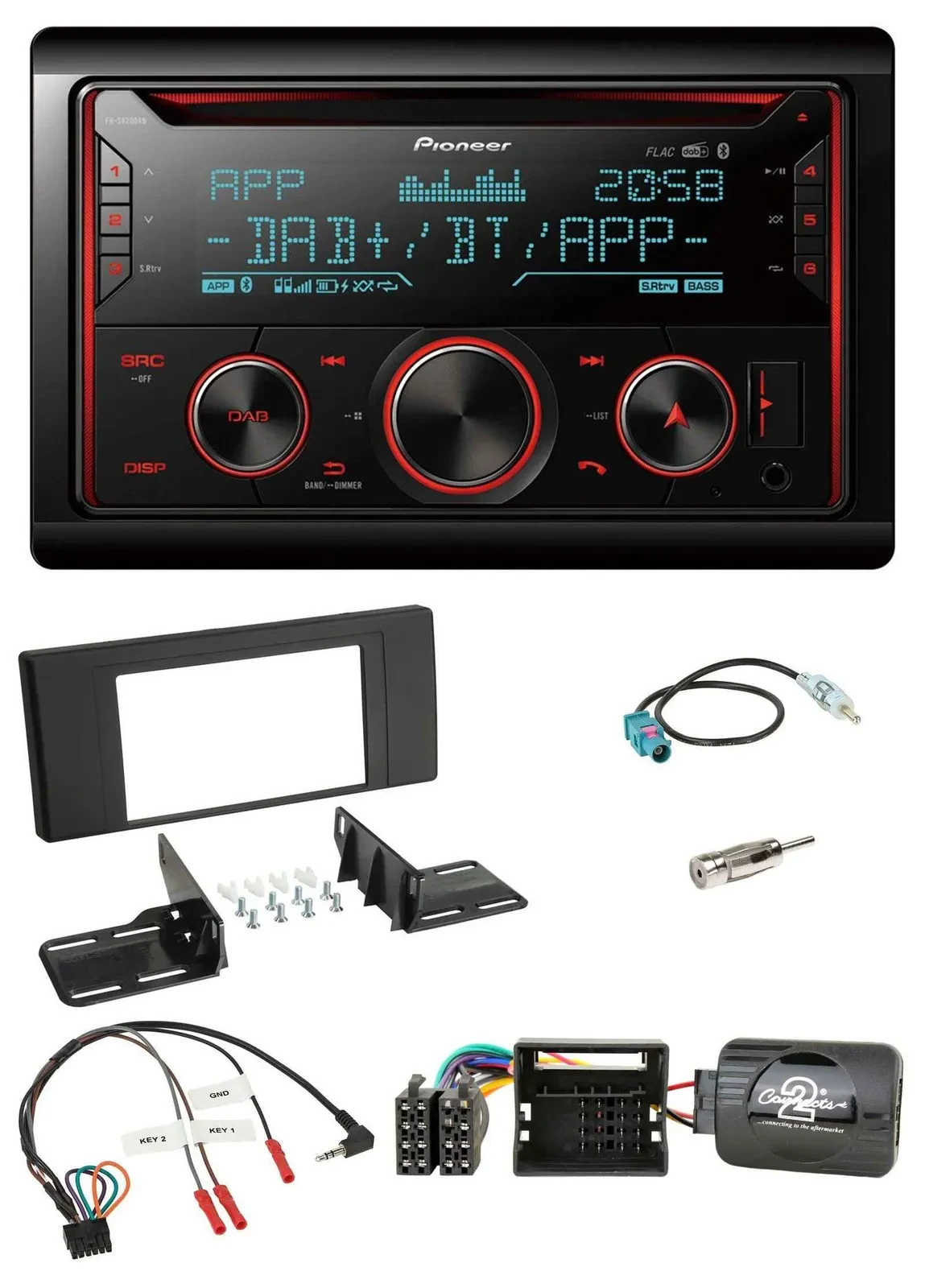 Автомагнитола для Land Rover Range Rover V Pioneer 2-DIN, DAB, Bluetooth, USB, CD, поддержка управления на руле