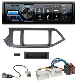 Автомагнитола для Kia Picanto (с 2011, без Start-Stop) JVC Bluetooth, USB, MP3, DAB