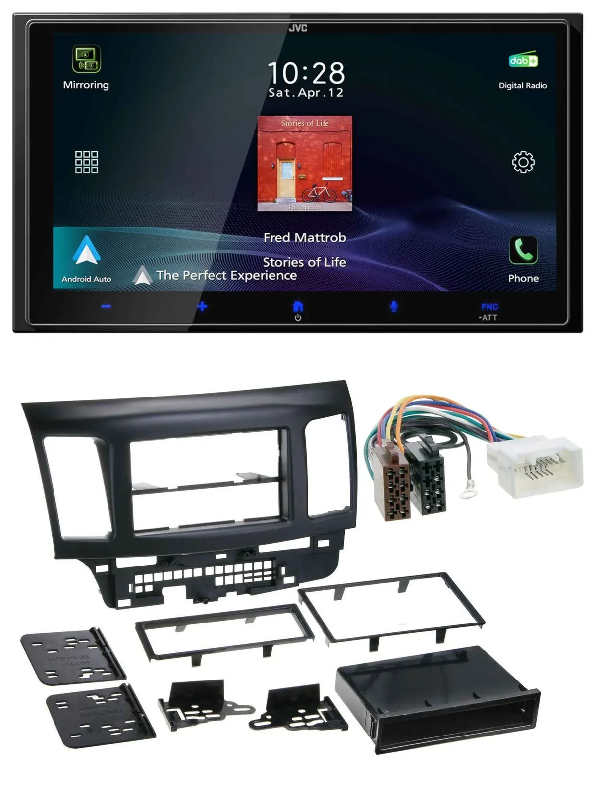 JVC USB Bluetooth 2DIN DAB MP3 Autoradio für Mitsubishi EVO Lancer ab 08