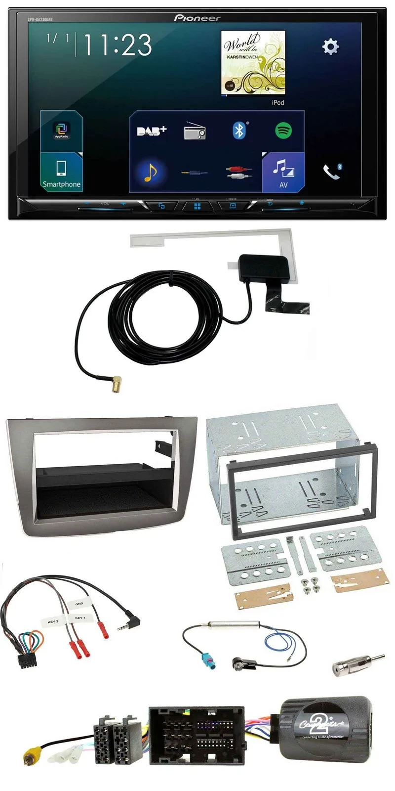 Pioneer 2DIN DAB USB Lenkrad Bluetooth Autoradio für Alfa Romeo Mito 2014-2018 s