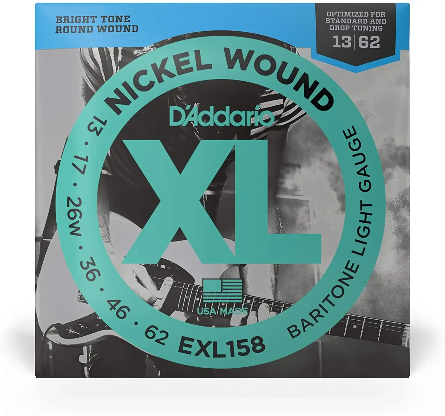 Струны для электрогитары баритон D'Addario EXL158 13-62