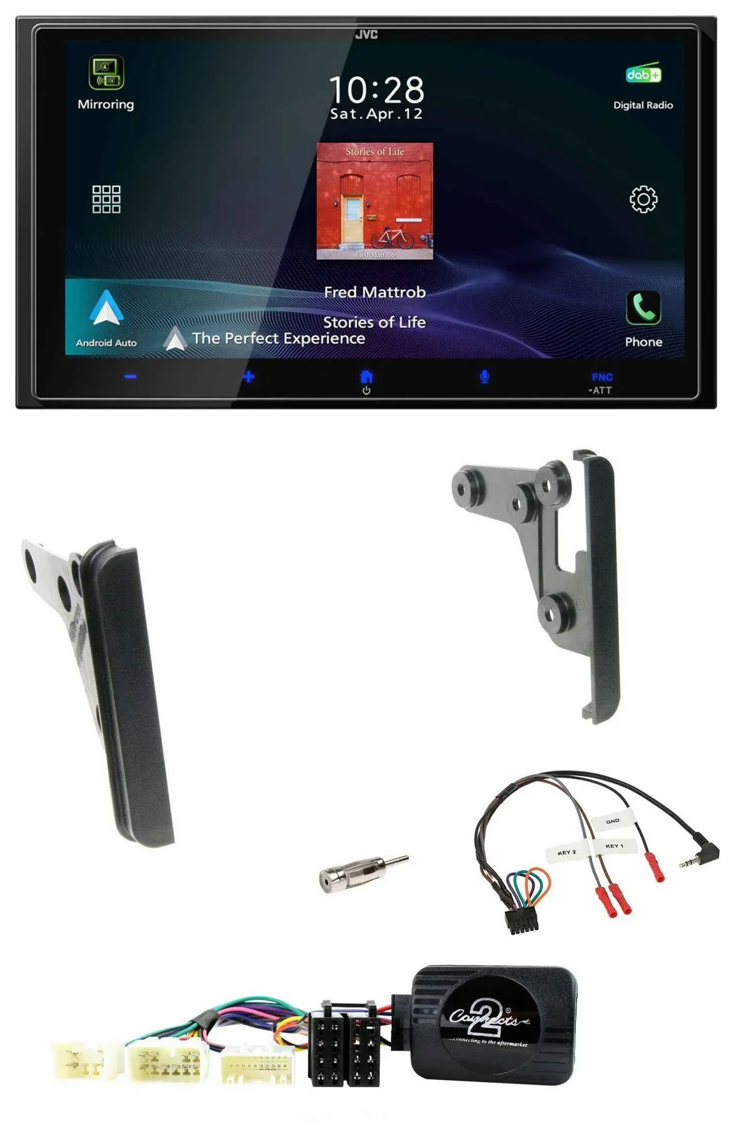 JVC USB Bluetooth 2DIN DAB Lenkrad Autoradio für Toyota FJ ab 2007