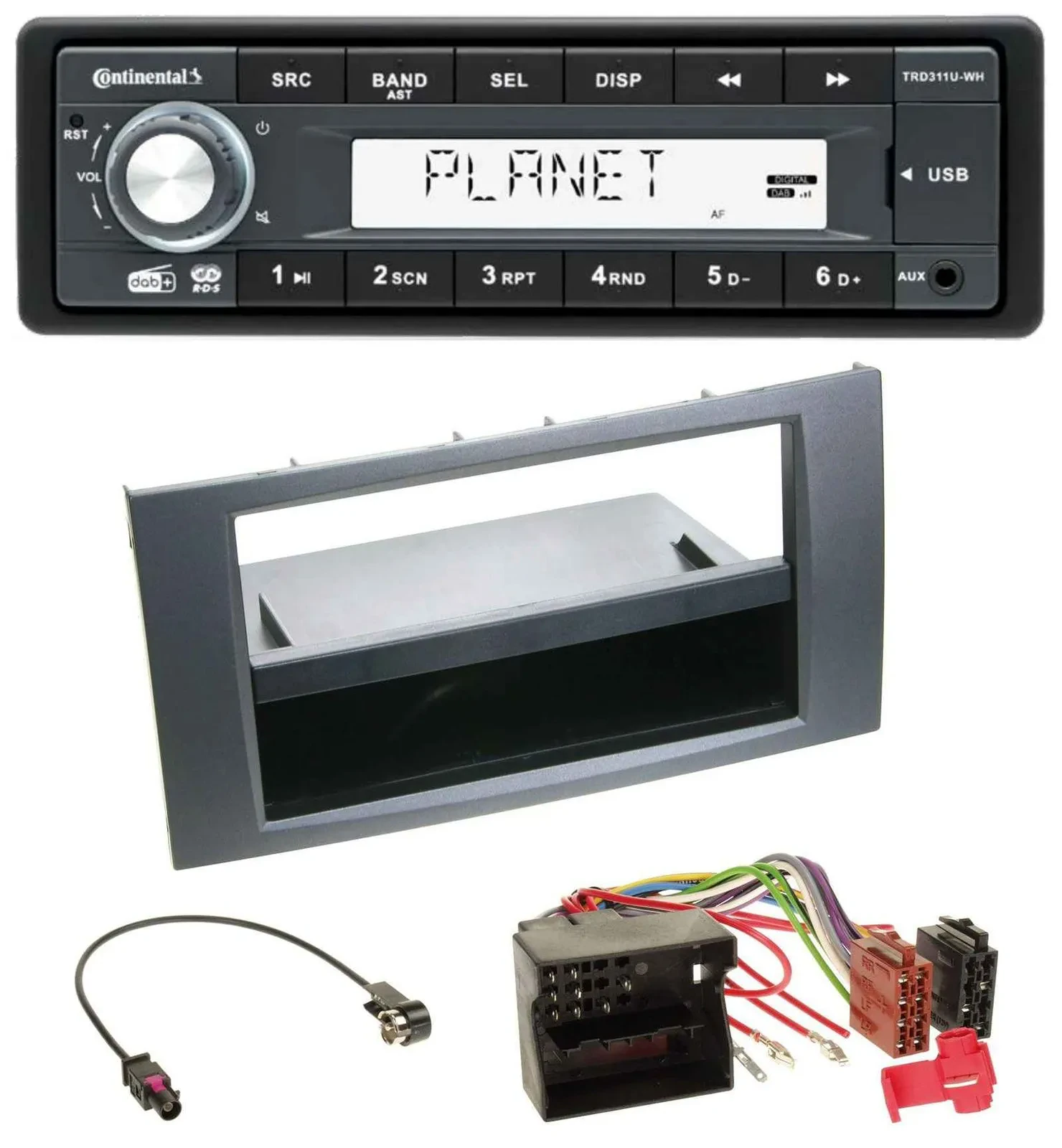 Continental MP3 AUX USB DAB 1DIN Autoradio für Ford Focus C-Max Galaxy S-Max 03-