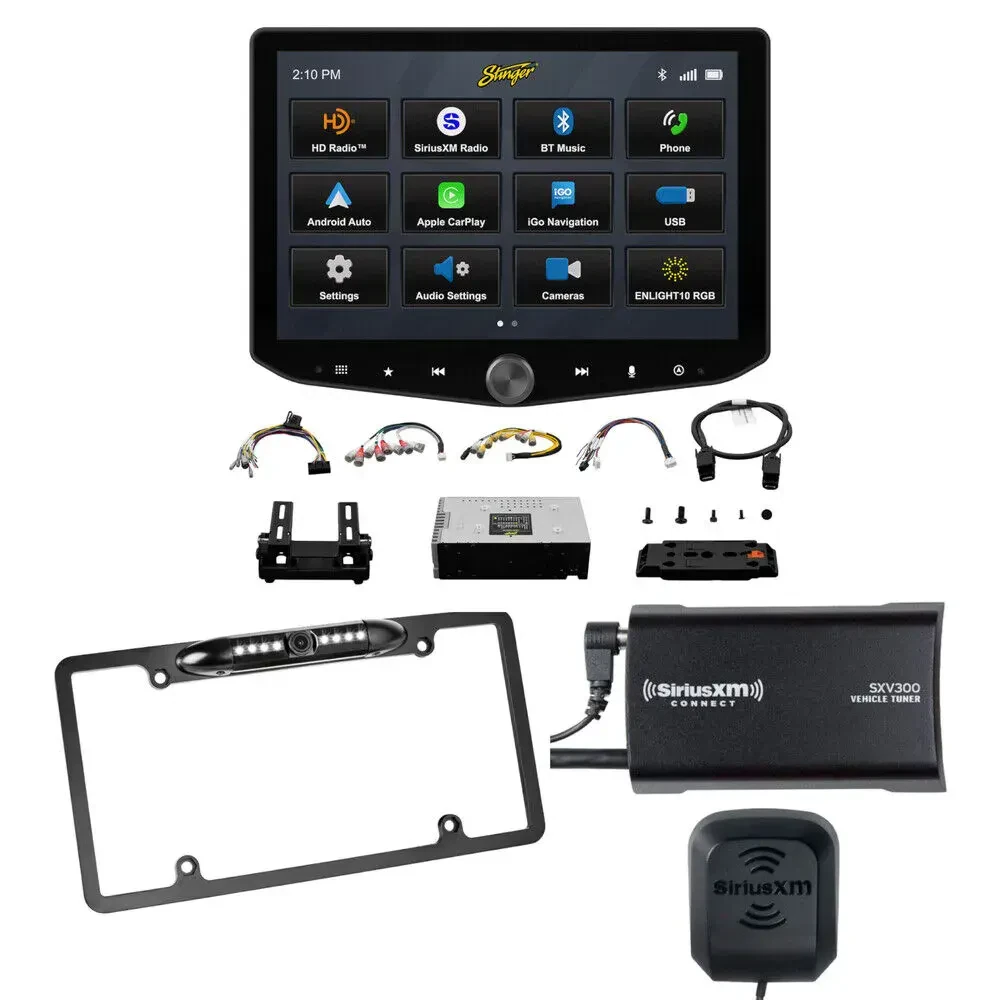 Автомагнитола Stinger IX210 HORIZON10 10" с камерой номерного знака и тюнером SiriusXM