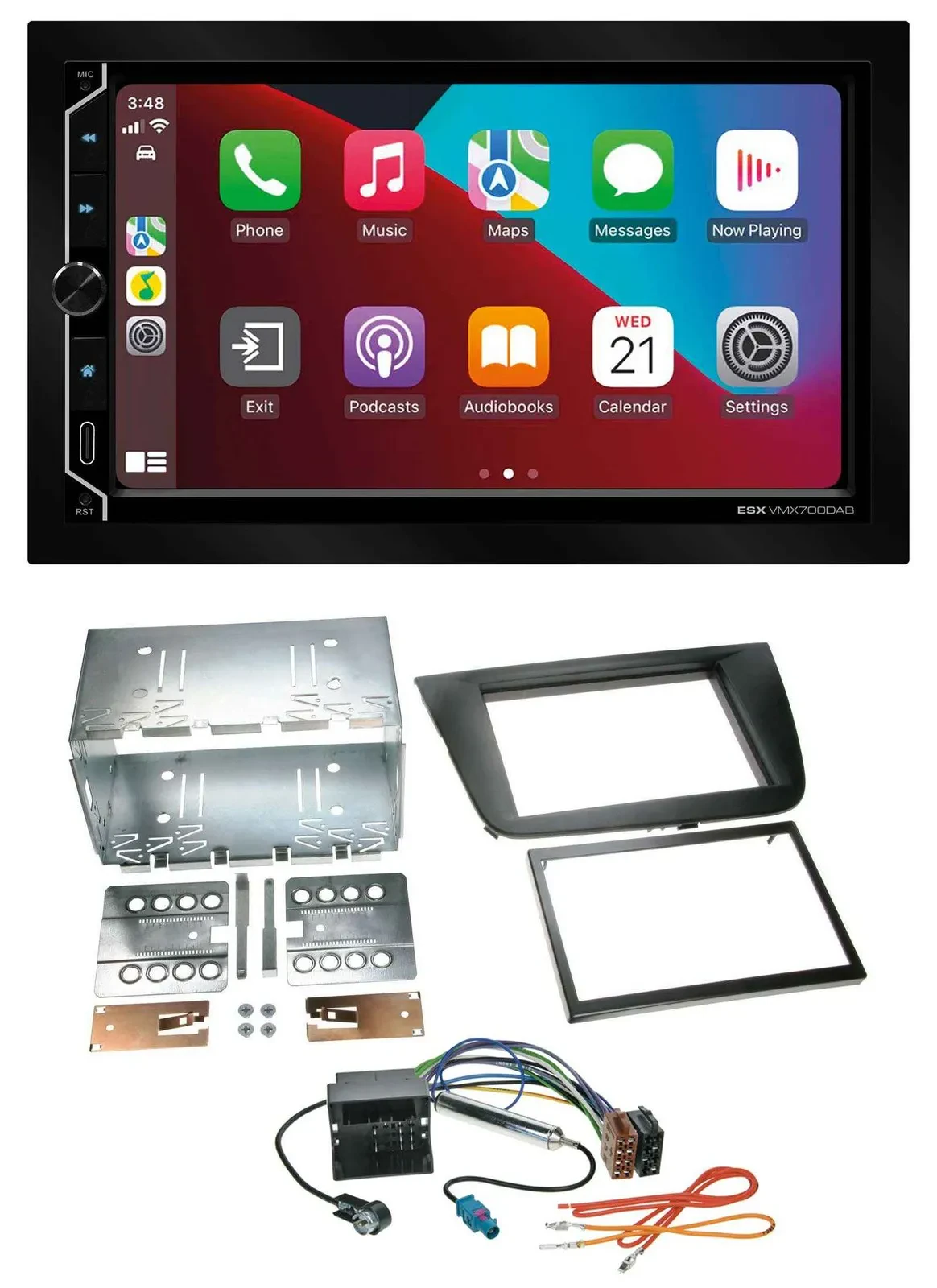 ESX 2DIN DAB USB MP3 Bluetooth Autoradio für Seat Altea Toledo Altea XL schwarz