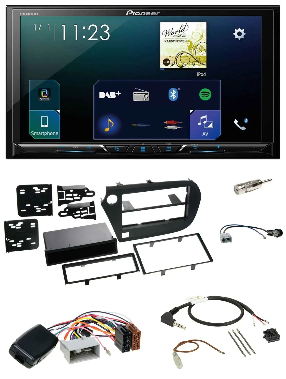 Pioneer Lenkrad Bluetooth USB 2DIN DAB Autoradio für Honda Insight ZE2 2009-2013