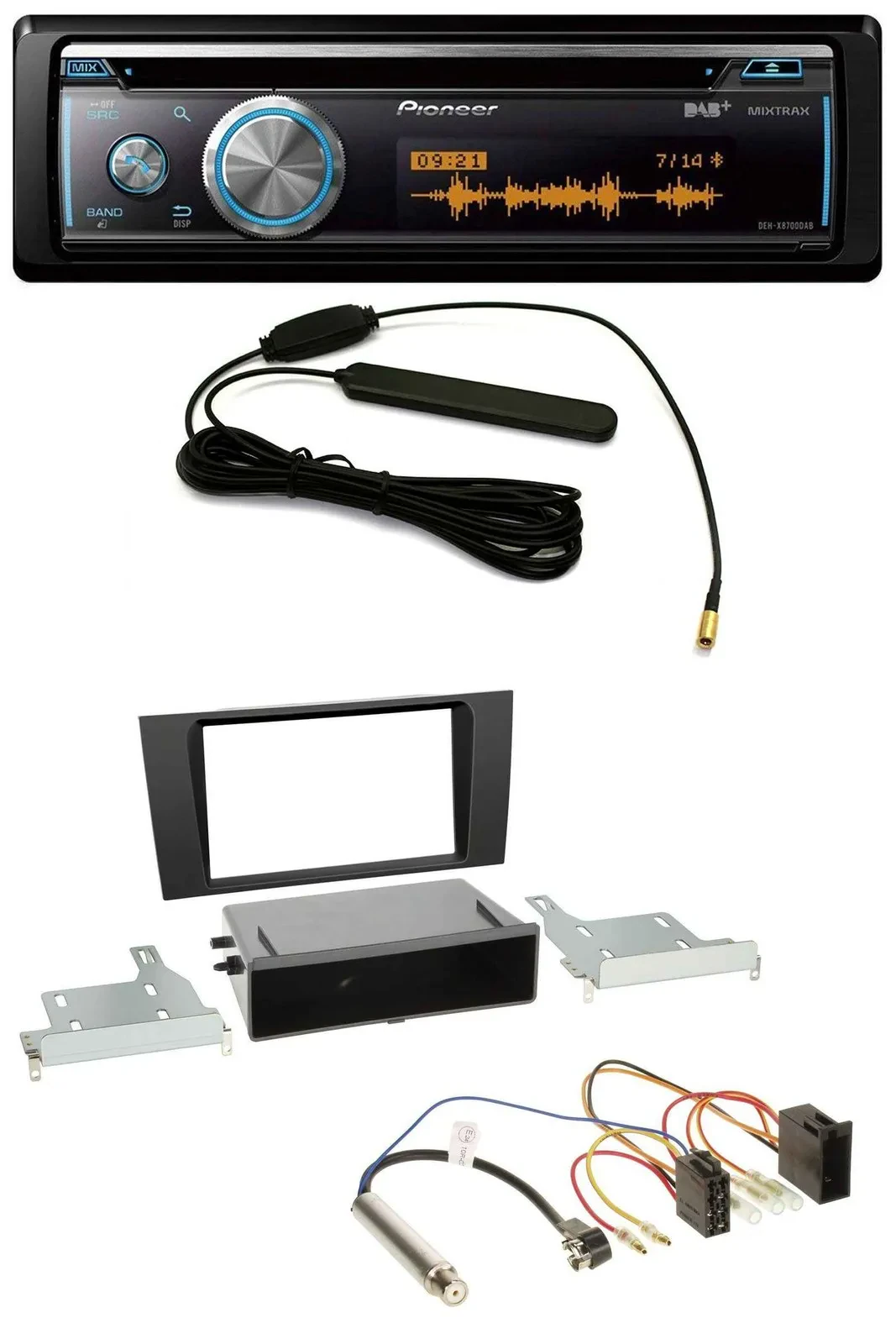 Автомагнитола Pioneer CD, USB, Bluetooth, DAB, MP3 для Audi A4 (B5 1999–2001)