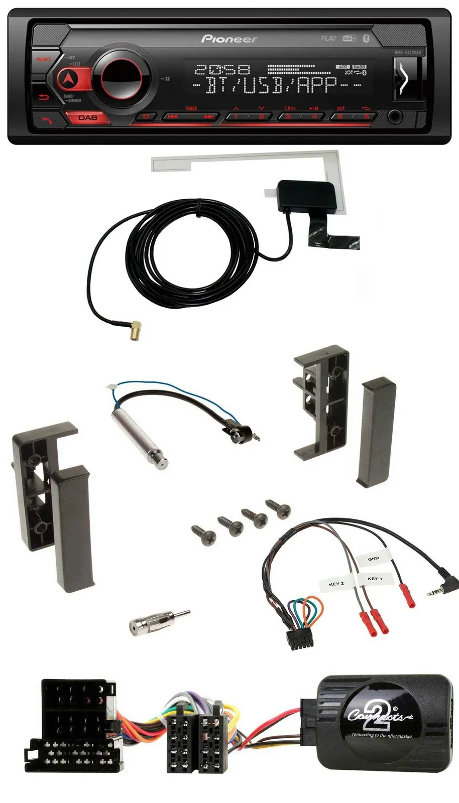Pioneer DAB USB Lenkrad Bluetooth Autoradio für Audi A2 A3 A4 A6 1999-2000