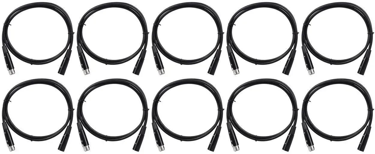 DMX-кабель Rockville RDX5M5 Black 1.5 м (10 штук)