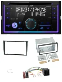JVC MP3 USB 2DIN DAB Bluetooth CD Autoradio für Opel Corsa C ISO 2000-2004 alumi